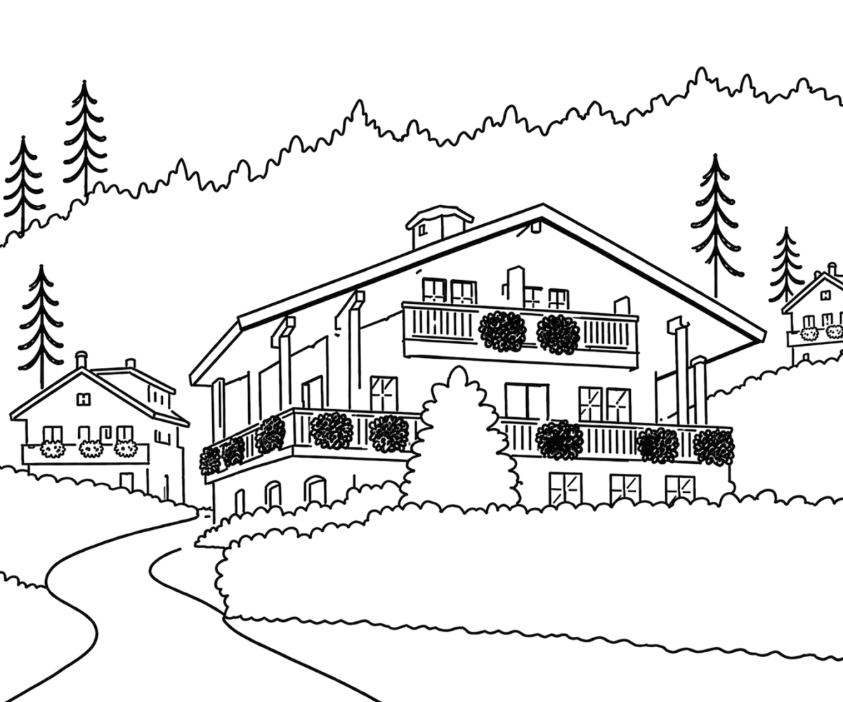 Illustration des Alpenchalets in ruhiger Lage in Reit im Winkl